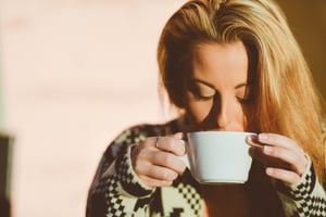 woman drinking water