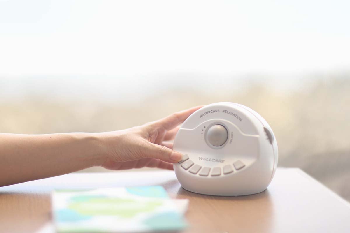 By clicking the button on Wellcare's Naturcare sound relaxation, you can select different natural sounds.